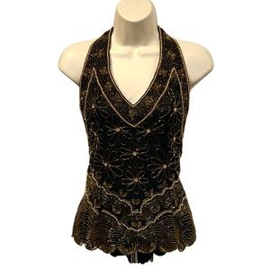 VTG 90’s Gopal Beaded Silk Halter Top- Women’s L